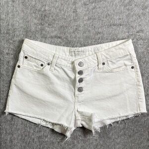 Lucky Brand Women's Sz2/26 Frayed White Jean Shorts
